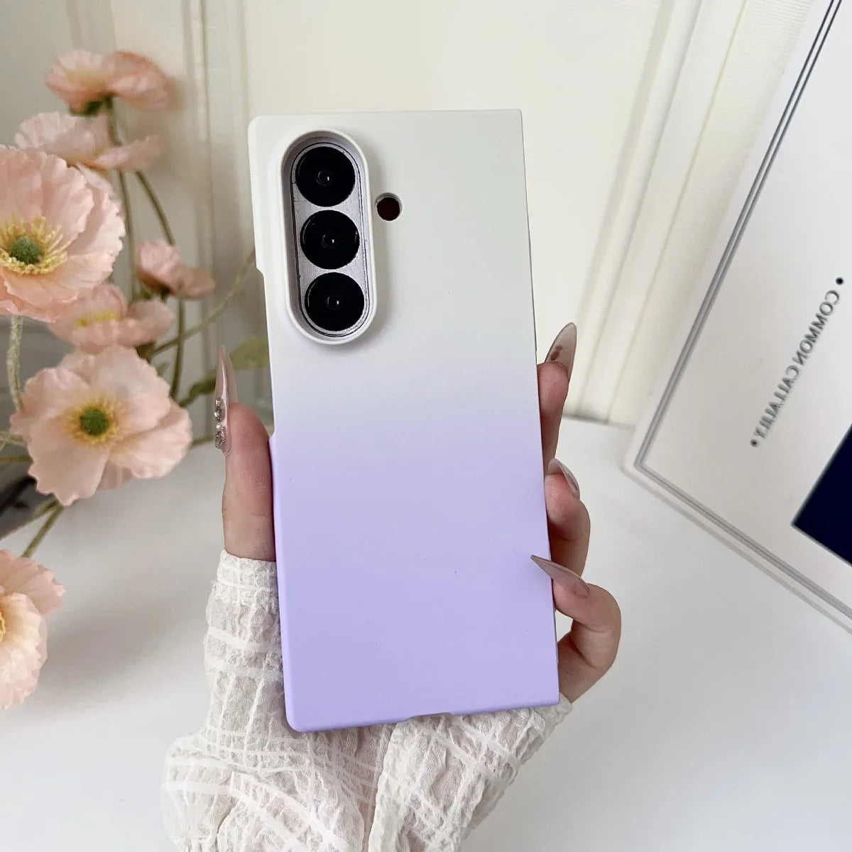 Gradient Colorful Plastic Hard Shell Phone Case for Samsung Galaxy Z Fold 7 6 5 4 3 ZFold7 Fold6 Anti-Drop Protection Back Cover