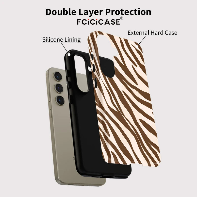 Fcicicase S25 Animals Skin Pattern Phone Case For Samsung Galaxy S25+ S24 Plus S23 Ultra S20 FE Acrylic Dual Layer TPU Cover