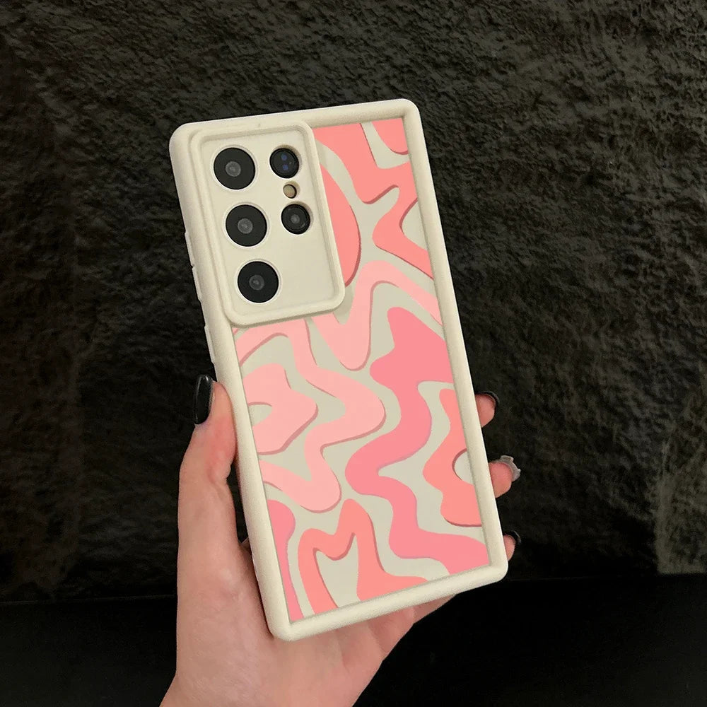 A55 A56 Case Colorful Striped Soft Silicone Y2K Case for Samsung Galaxy S25 Ultra S24 Plus S23 FE S22 S21 S20 A35 A25 A15 Cover