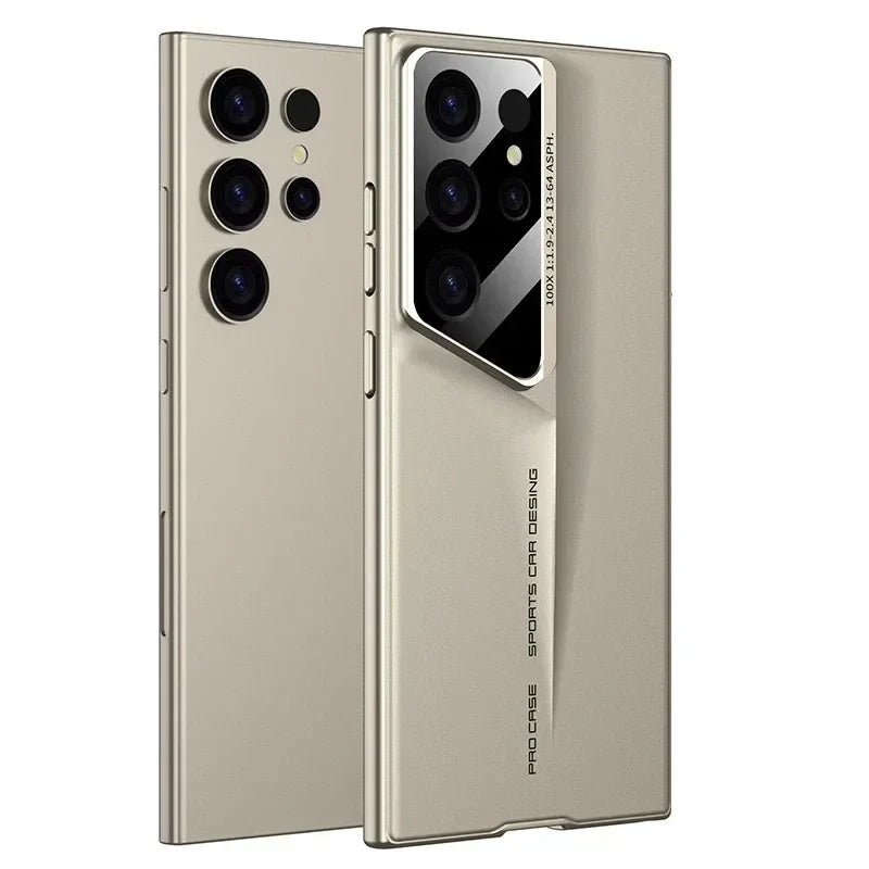 Matte Ultra Thin Blade Mecha PC Hard Phone Case for Samsung Galaxy S25 S24 S23 S22 Ultra S24FE Lens Protection Shockproof Cover