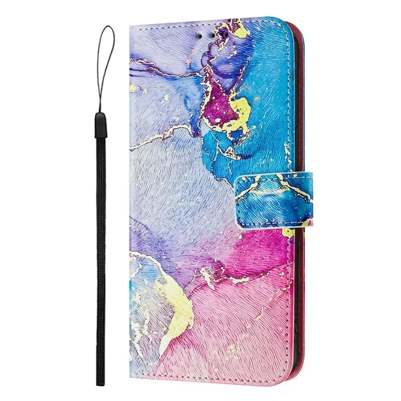 5G Leather Phone Case For Motorola MOTO G 5G 2025 MotoG Stylus 2024 2023 2022 2021 Flip Cover Wallet Magnetic Painted Cases Bear