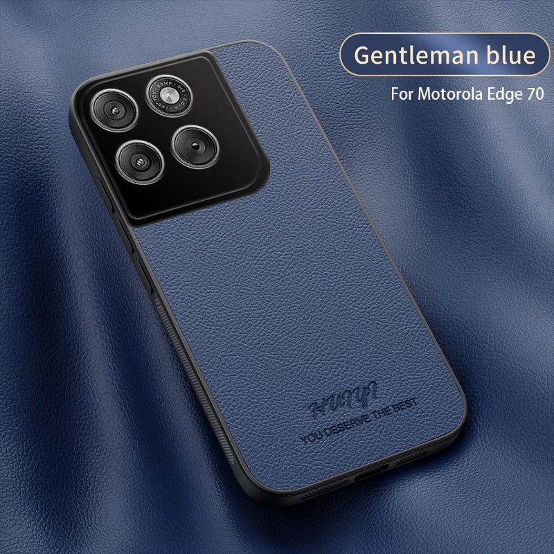 For Motorola Moto Edge 70 X70 Air Case New Business Plain Leather Magnetic PC Anti-drop Cover For MOTO X70 Air Shockproof Funda