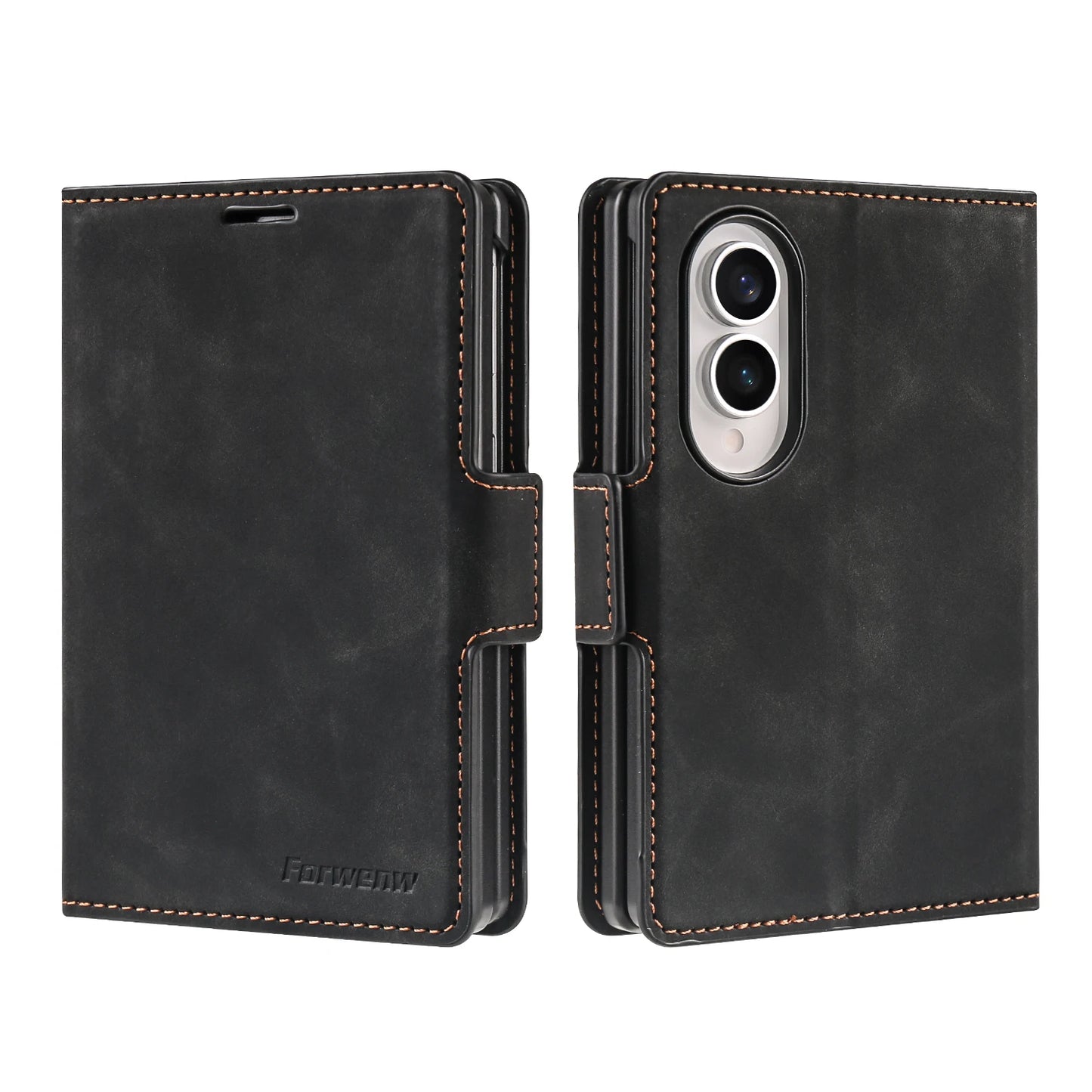 Luxury Business Flip Card Slot Wallet Leather Phone Case‌ for Samsung Z Fold 8 Wide Shockproof Book Stand Comfortable Grip Cover