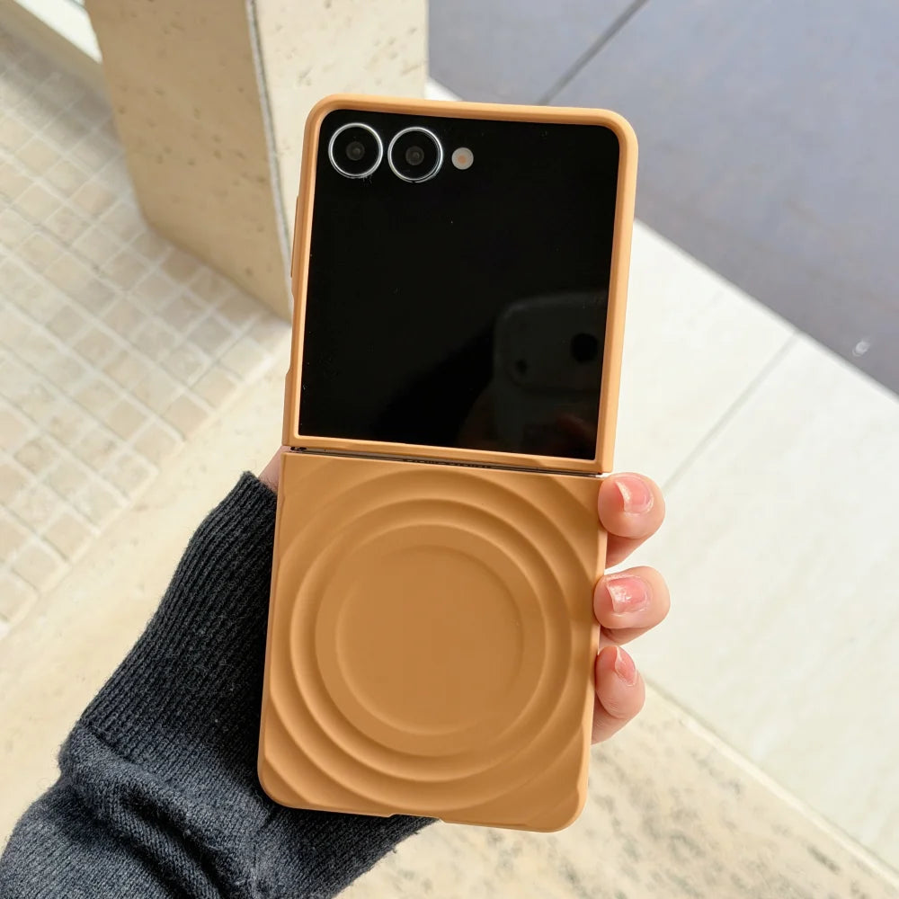Soft Silicone For Magsafe Magnetic Water Ripple Case For Samsung Galaxy Z Flip 7 6 5 4 3 5G Wireless Charging Shockproof Cover
