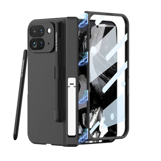 With Touch Pen Screen Protector Bracket Magnetic Hinge Protection Hard PC Cover For Google Pixel 9 10 Pro Fold Case