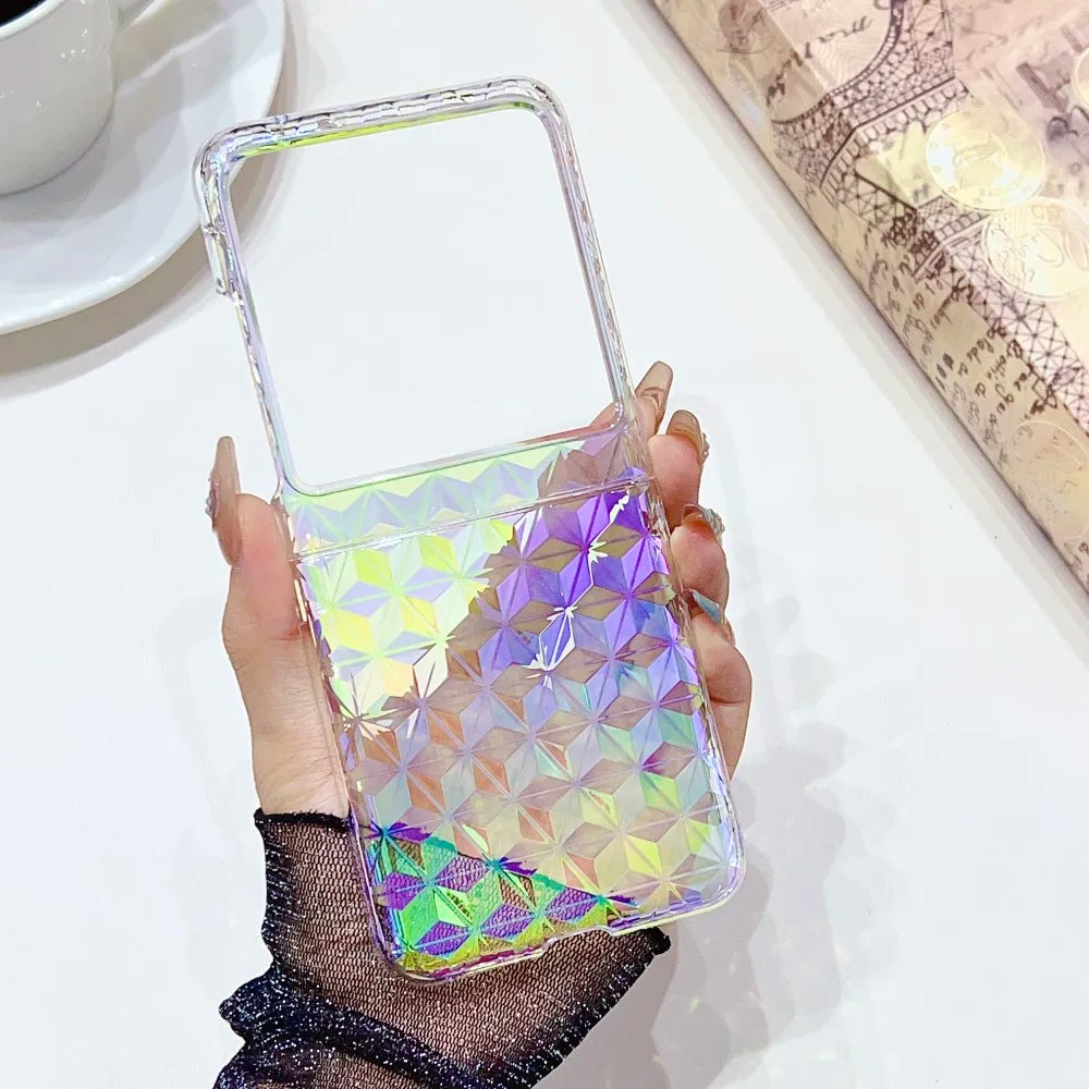 For Motorola Razr 40 Ultra Moto 40Ultra 2023 Case Fashion Rainbow Laser Transparent Shockproof Protective Hard Cover Accessories