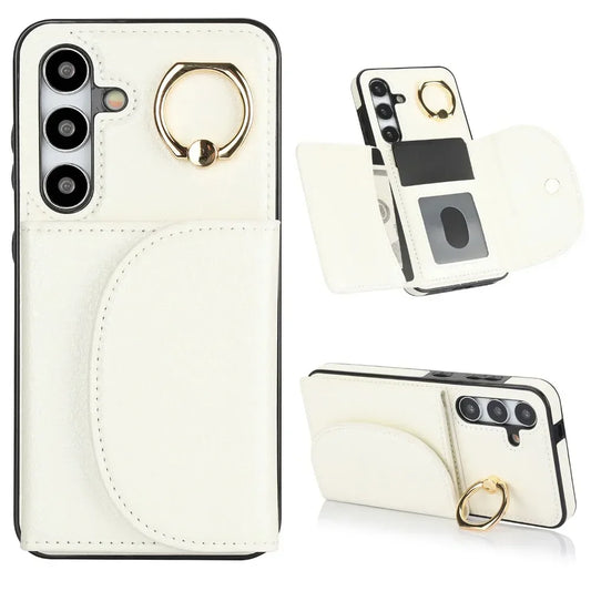 Ring Stand Card Wallet Phone Case for Samsung Galaxy S21 S23 FE S22 S24 S25 Ultra Plus A54 A14 A15 A55 A35 A16 5G Leather Cover