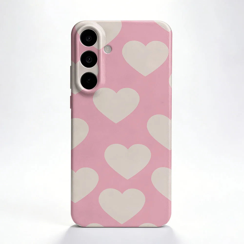 Phone Case For Samsung S26 S25 S24 S23 S22 Plus S21 Ultra Edge S23 S24 S25 FE Lovely Heart Pattern Hard PC Bumper Cover