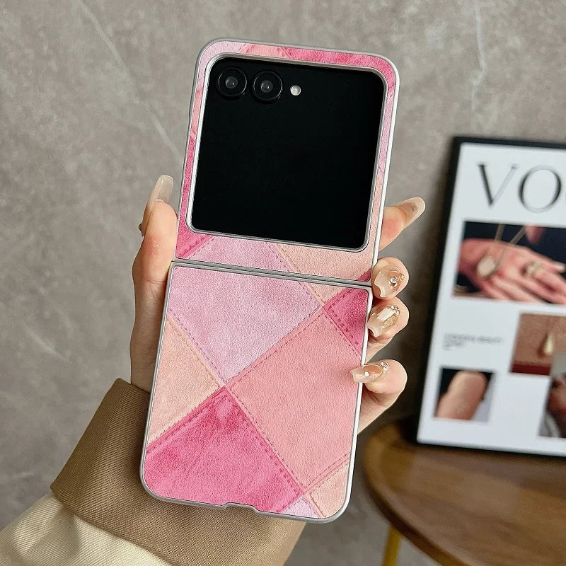 Fashion Retro Leather Case for Motorola Razr 50 Ultra Moto Razr50 5G 2-piece Set Protection Plain Anti-Scratch Lightweight Cover