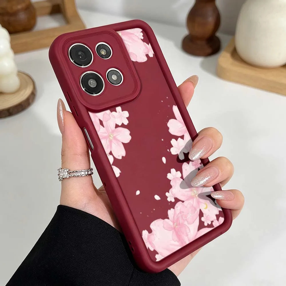 Beautiful Floral Pattern Cover For Motorola Moto G86 G85 G75 G56 G35 G24 G06 Edge 70 60 50 Fusion Eye Ladder Phone Case