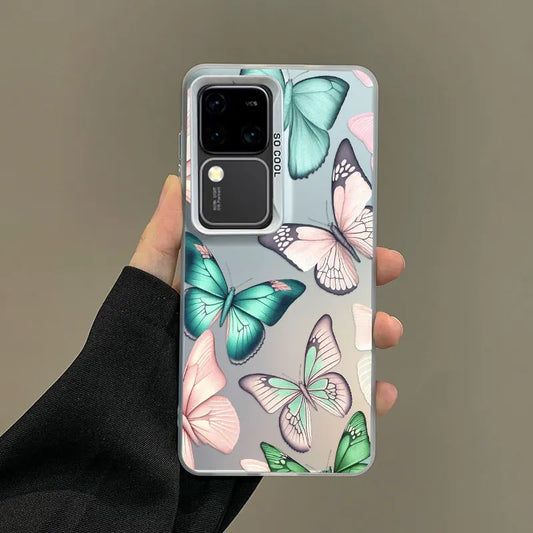 For Samsung Galaxy S25 S24 S23 S22 Ultra Plus S21 S23 S24 FE Laser Phone Case New Fashion Elegant Butterfly Shockproof Covers