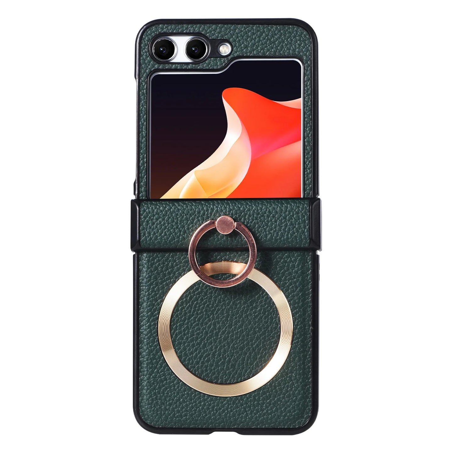 Grain Of Cloth Diamond Ring Bracket Case for Samsung Galaxy Z Flip 3 4 5 6 7 ZFlip 7 Flip 7FE Finger Ring Magnetic Stand Cover