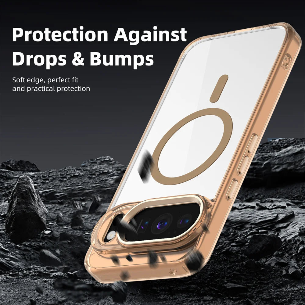 Luxury High Transparent Magnetic For Magsafe Wireless Charging Case For Google Pixel 10 Pro XL 9A Solid Color Bumper Back Cover