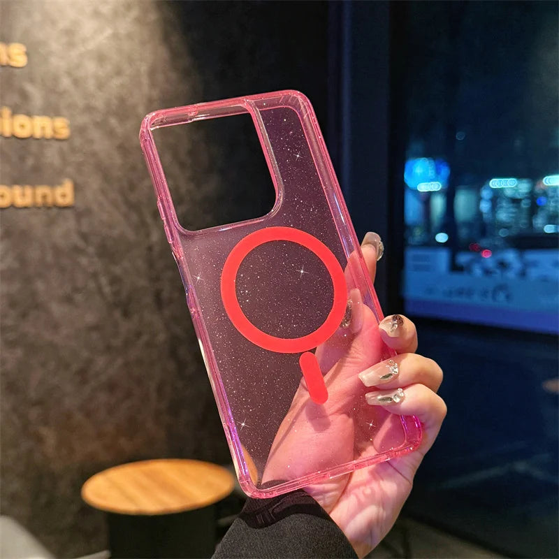 Simple Slim Glitter Bling Wireless Charging Magnetic Case For Motorola Moto G Stylus Powet Play 5G 2024 2025 Soft TPU Back Cover