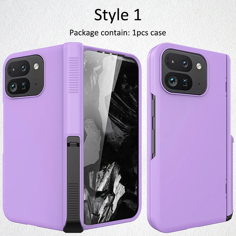 Spring Rotating Hinge Folding Matte Plastic Phone Case For Google Pixel 9 Pro Fold Matt Finish Shell