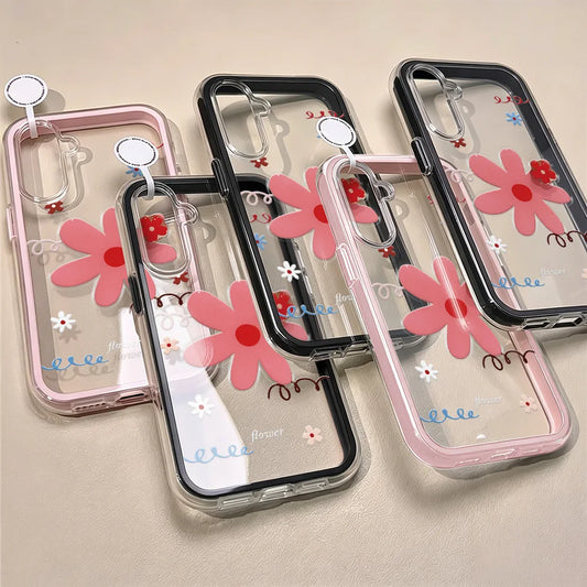 Flower 2 IN 1 Clear Case For Samsung A57 5G Funda Galaxy A56 A37 A36 A35 A55 S26 S25 S23 S22 Ultra S24 Plus A15 A16 A17 A53 A54