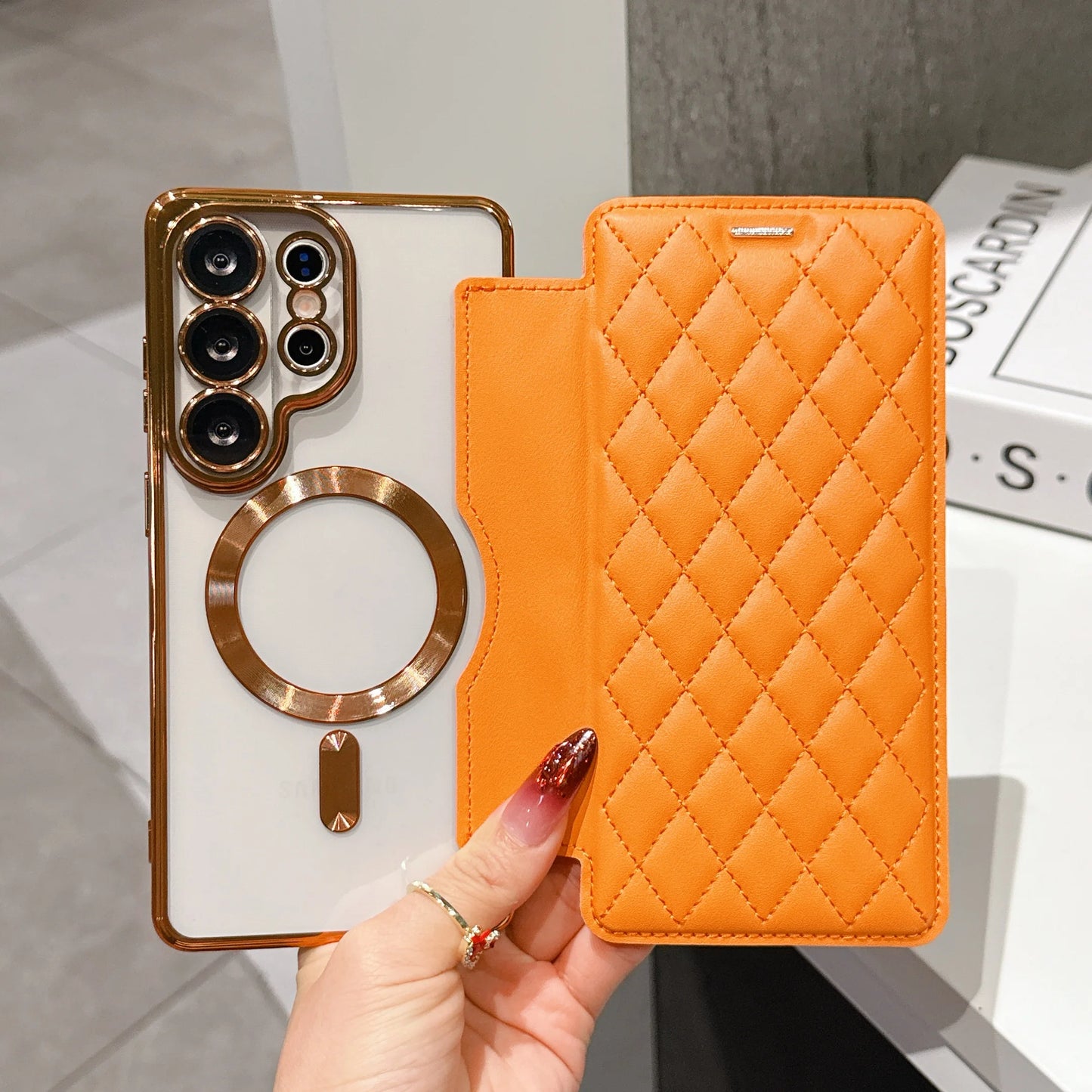 Card Storage Wallet Flip PU Leather Magnetic Case for Samsung Galaxy S26+ S25 S24 S23 FE S22 Ultra Plus A57 A55 Hard Clear Cover