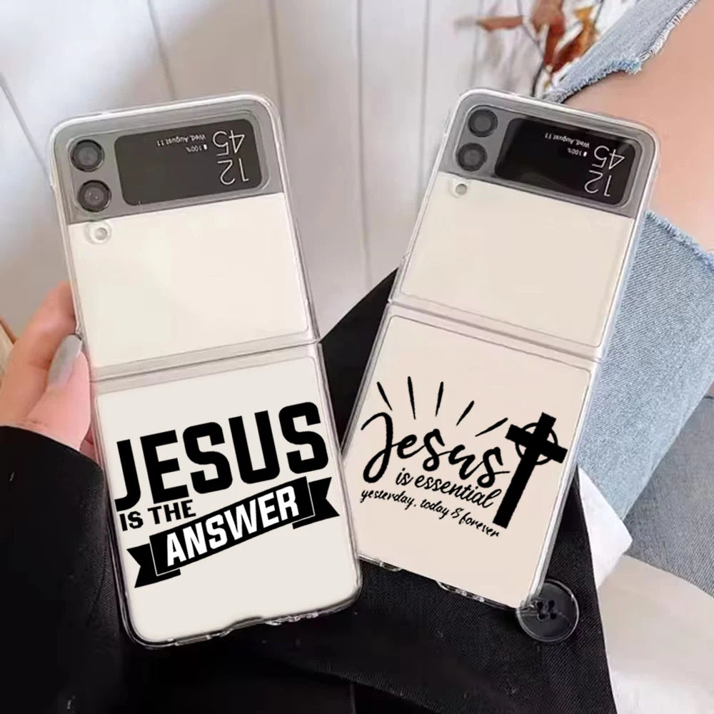 Faith Christian Religious Jesus Phone Case for Samsung Galaxy Z Flip 6 7 5 ZFlip 5 Hard Cover for Samsung ZFlip4 ZFlip3 Fundas