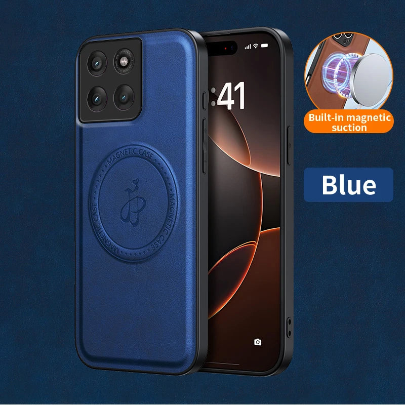 PU Leather Wireless Charging Magnetic Case for Motorola Moto G56 G86 5G Fusion Protective Cover Hard Back Shell Coque