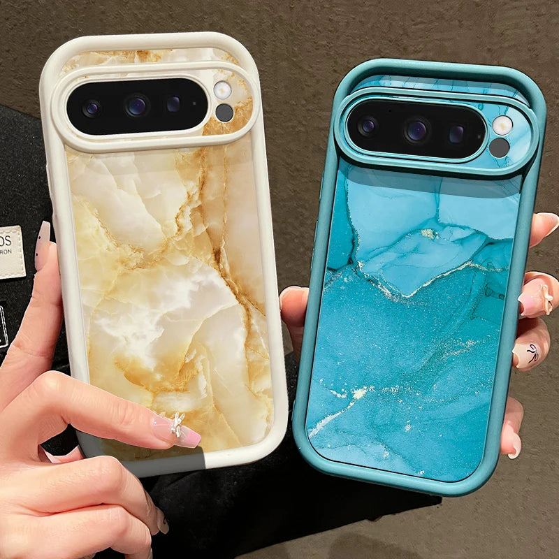 Colorful Marble Patterned Phone Case For Google Pixel 10 9 8 7 Pro Pixel 9 10 Pro XL 7A 8A 9A Shockproof Soft TPU Silicone Cover