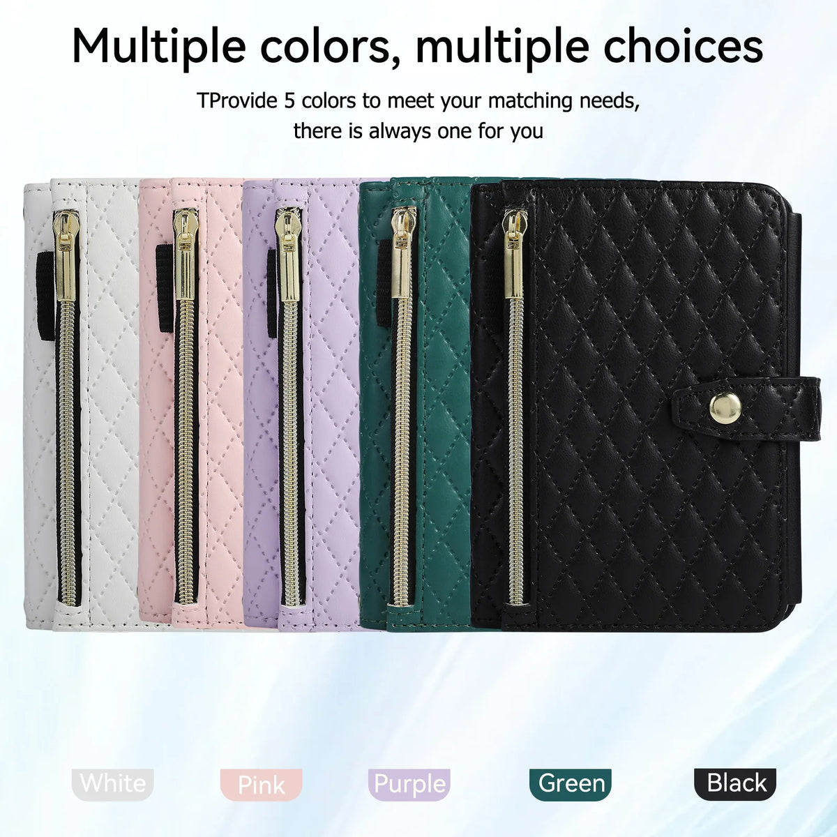 Crossbody Zipper Flip Multi Card Slots Quilted Leather Case for Samsung Galaxy Z Fold8 Fold 8 Wide Shockproof Book Stand Cover