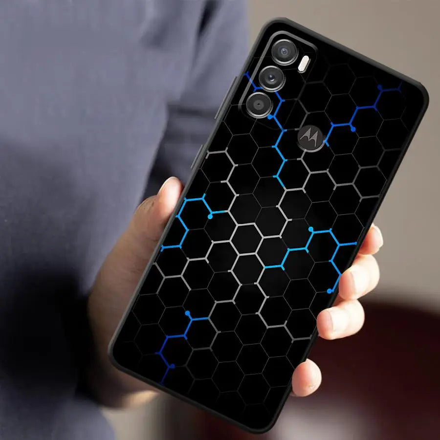 Carbon Fiber Phone Case for Motorola Moto G30 G50 G51 G60S G22 G32 G52 G53 G73 20 30 40 Pro 20 Lite 30 Fusion Edge 40 Cover