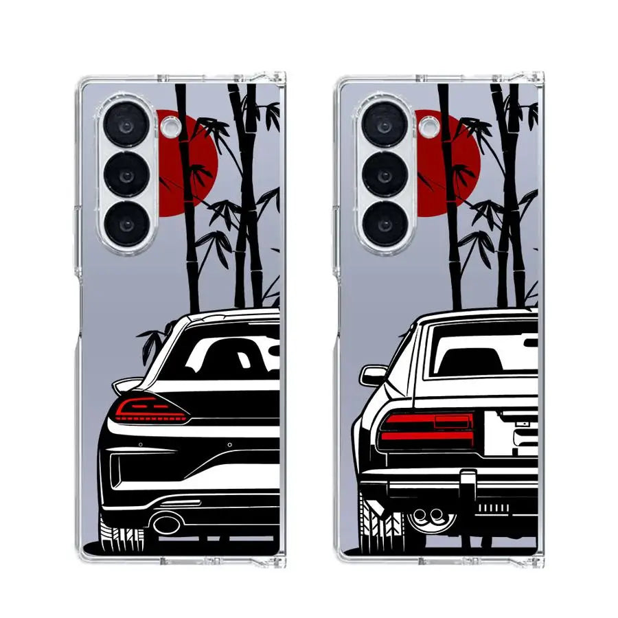 JDM Sport Car Case for Samsung Galaxy ZFold7 Z Fold 7 6 5 4 3 ZFold5 ZFold4 ZFold3 ZFold6 Hard Phone Cover
