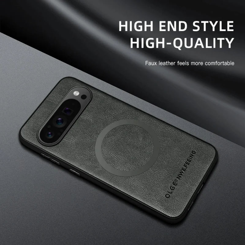 Magnetic Case For Google Pixel 10 9 8 11Pro XL 10A 9A 8A For Magsafe Wireless Charge  Leather Protective Shockproof Phone Case