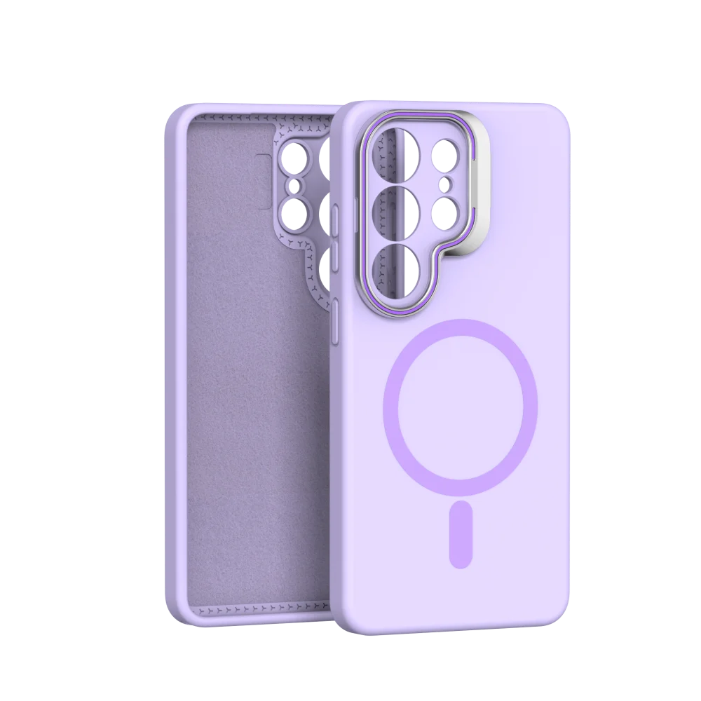 For Magsafe Liquid Silicone Case For Samsung Galaxy S26 S25 S24 S23 Ultra Edge Funda S25 Ultra Metal Lens Protect Magnetic Cover