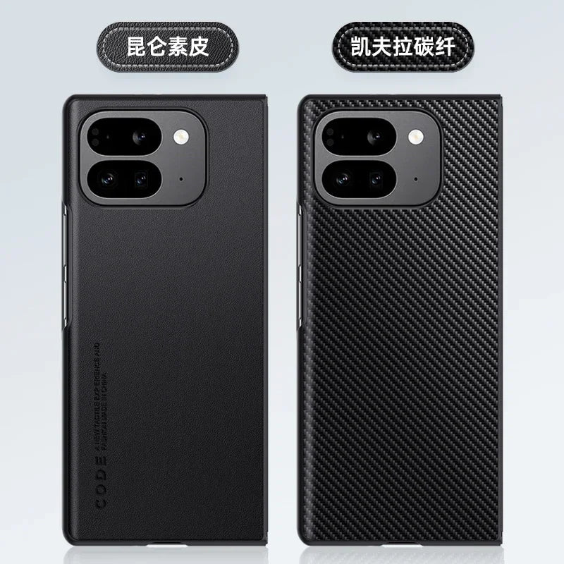 Plain PU Leather Phone Case For Google Pixel 9 Pro Fold Matte Cover Silicone Shockproof Soft Edge Back Cover For Pixel Fold2