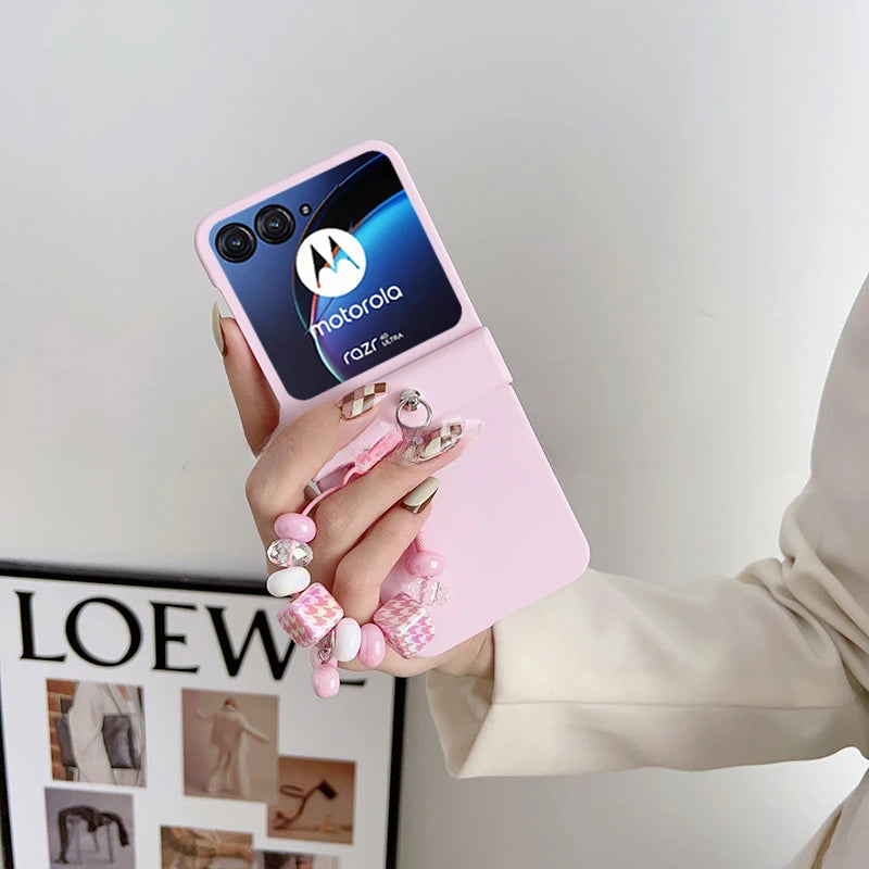 For Motorola Razr 40 50 Ultra Razr 40Ultra 50Ultra 2023Plus 2024 Plus Case Cute With Keychain Shockproof Back Cover Accessories