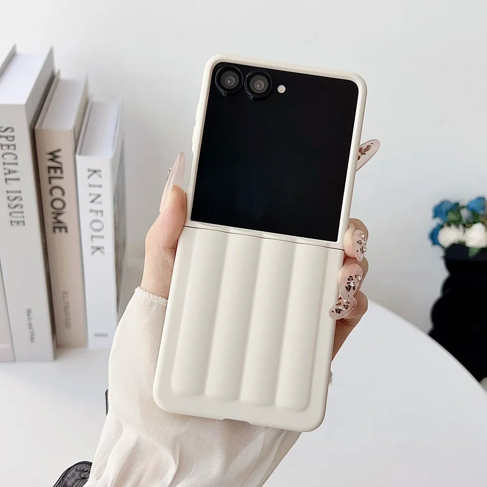 Super Thin Skin Feel Pillar Phone Case For Samsung Galaxy Z Flip7 6 Flip5 Flip4 Flip3 Solid Color Shockproof Protective Cover