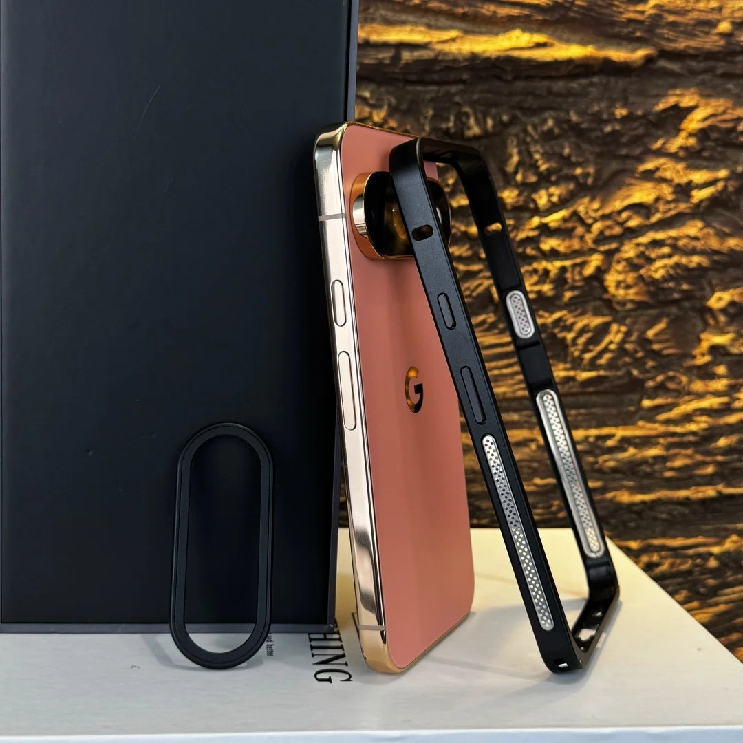 For Google Pixel 11 10 Pro XL 10a Case Aluminum Alloy Frame Seahorse Buckle Metal Lens Skin-Friendly Drop-Proof Cover