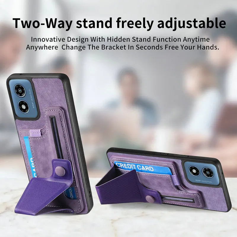 Leather Card Holder Capa for Motorola Moto G85 G55 G45 G35 G05 E15 S50 Neo Edge 60 Fusion Edge50 Pro 50 Neo 5G Bumper Back Case