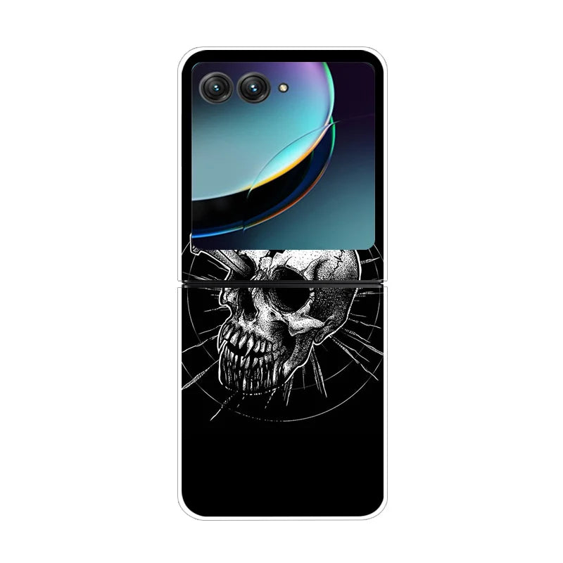 Case For Motorola Razr 40 Ultra Transparent Hard Folding Luxury Pattern For Motorola Moto Razr 40 Ultra Clear Cover Razr40 Ultra