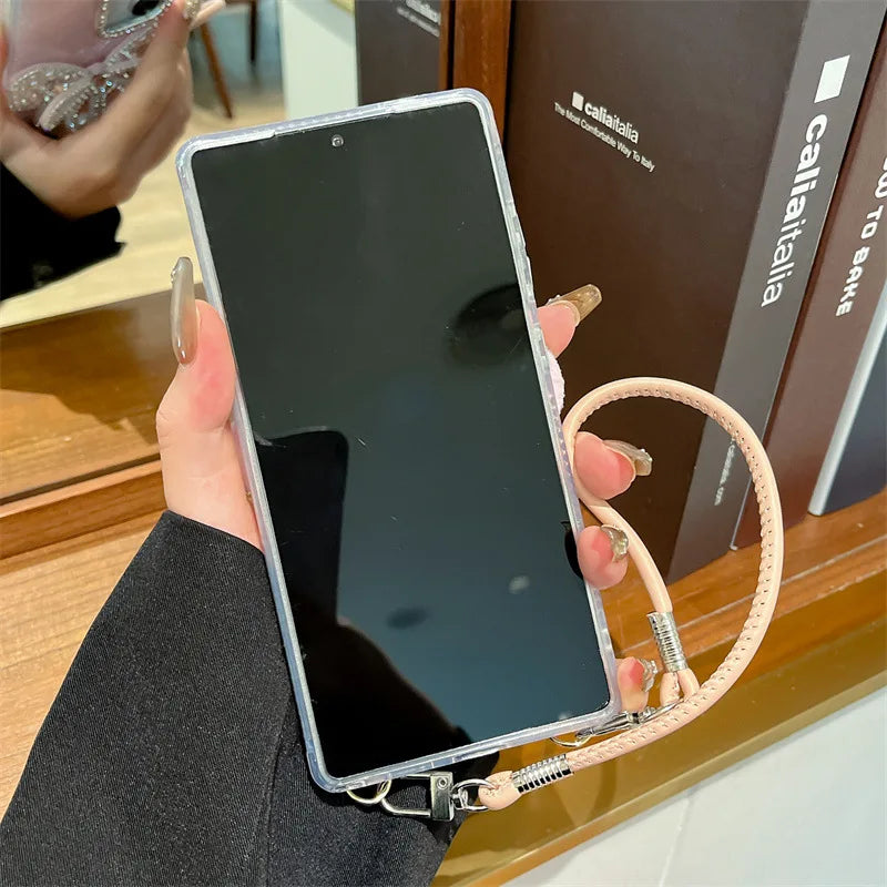 3D Laser Giltter Diamond Butterfly Case For Samsung Galaxy S24 S25 Plus Ultra FE S25 Edge With Wrist Strap Shockproof Cover