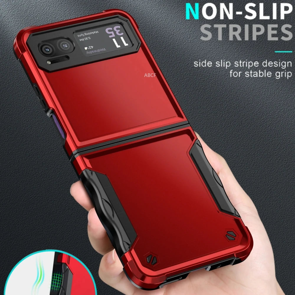 for Motorola Moto Razr 40 Case Luxury Soft Silicone Edges Hard Armor Shockproof Cute Folding Phone Cover MotorolaMotoRazr40