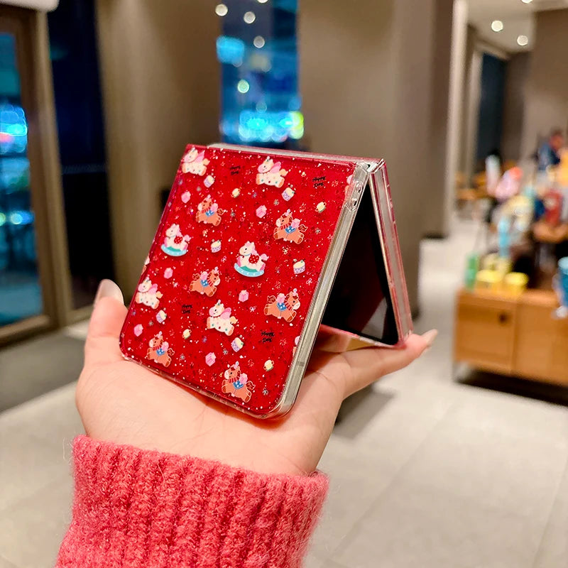 Case For Motorola Razr 60 Ultra 50 Ultra 2025 Razr Plus DIY Red Pony Pendant Shockproof Mobile Phone Case Cover