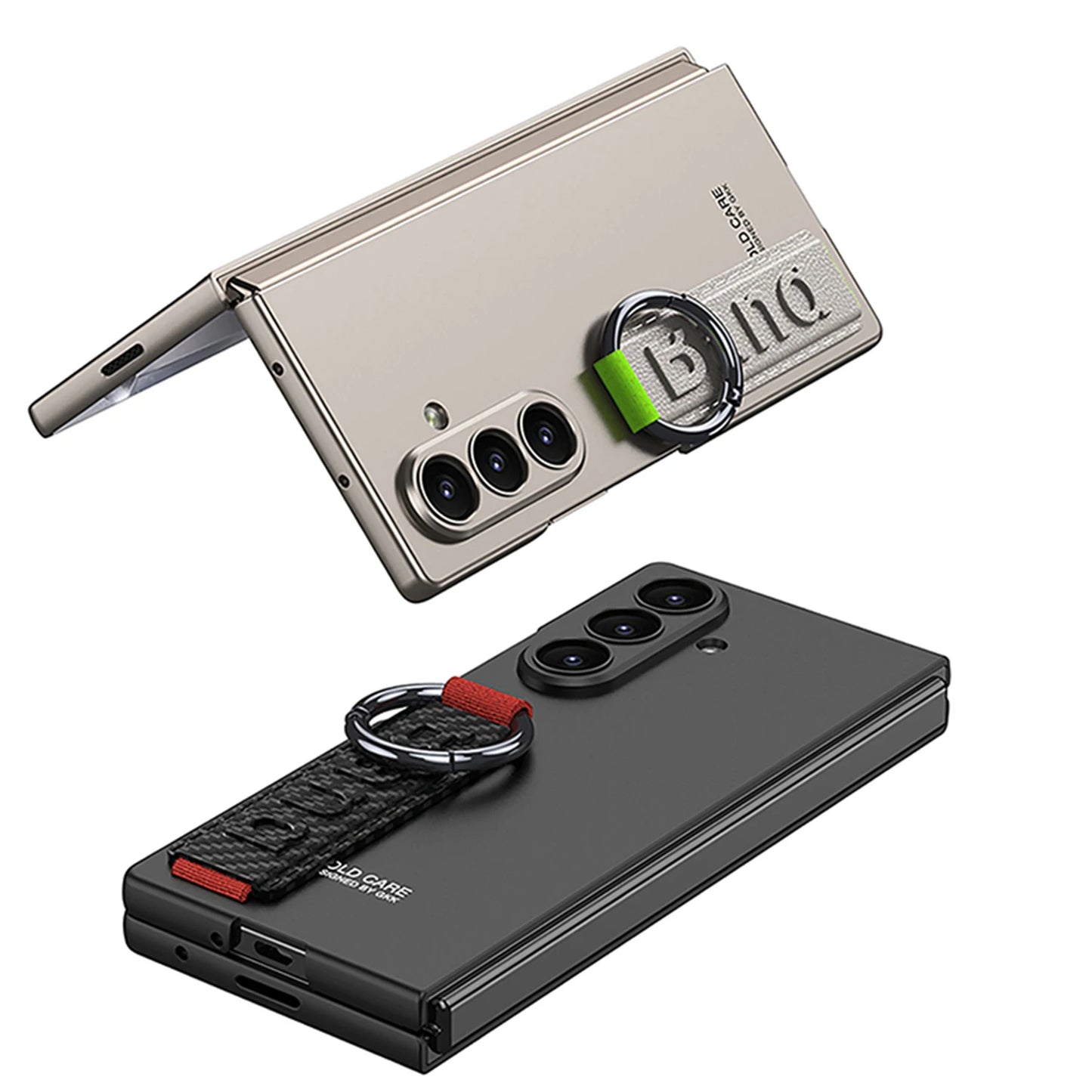 Ultra-thin Wrist Strap Matte Cover For Samsung Galaxy Z Fold 7 6 Outer Screen Protector Ring Holder Case For Galaxy Z Fold7 Case