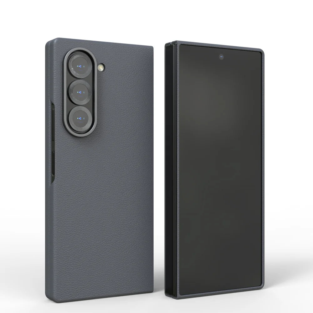 For Samsung Galaxy ZFold 6 ZFold6 Case Z Fold6 SkinFriendly leather phone case shockproof Luxury feeling Solid color Full Cover