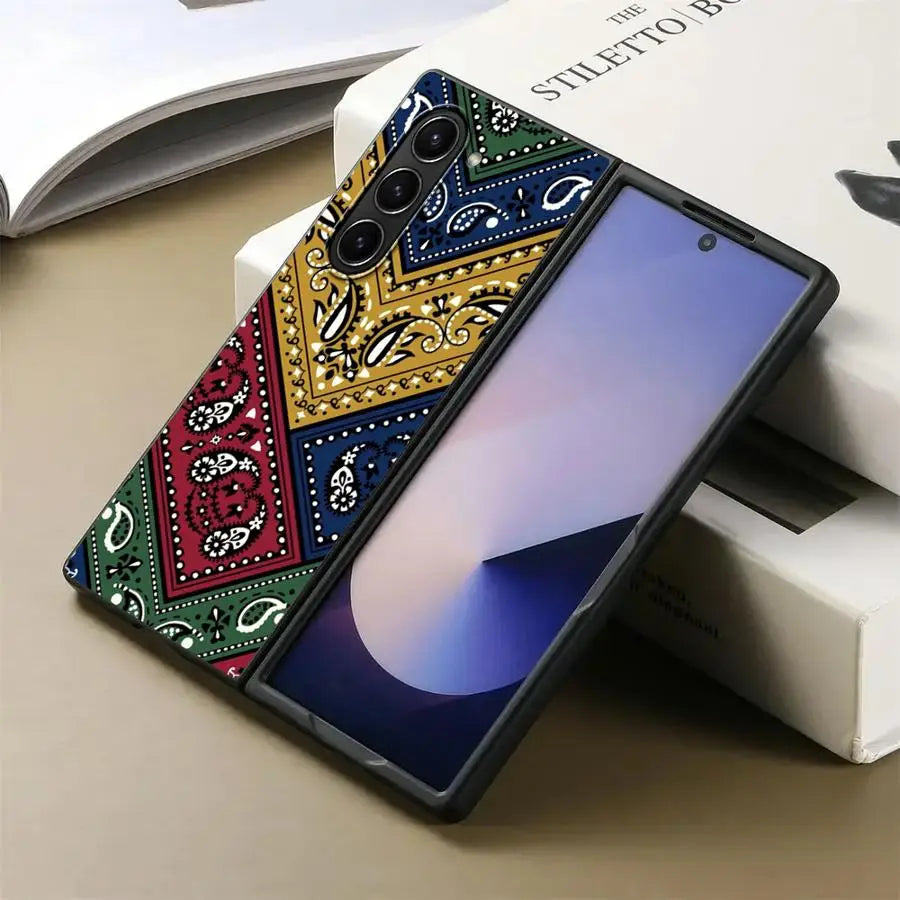 Artistic Pattern Back Phone Cover Case for Samsung Galaxy ZFold6 ZFold4 Z Fold 7 6 5 4 3 ZFold5 ZFold3 ZFold7