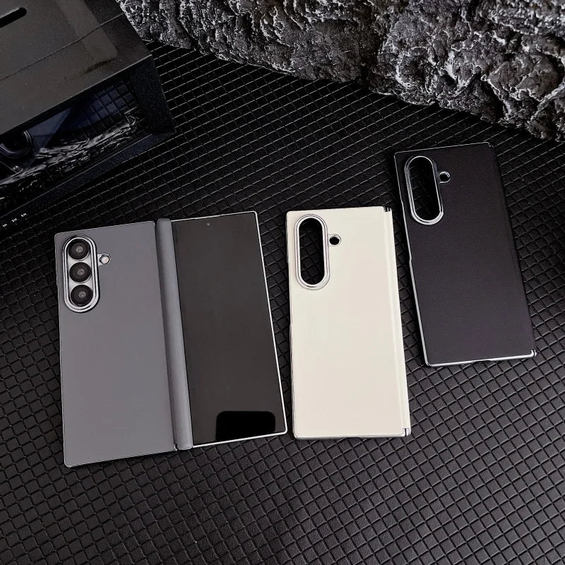 For Samsung Galaxy Z Fold 7 Case Luxury Leather Magnetic Center Axis Back Cover For Galaxy Fold7  Simple Shockproof Bumper Funda