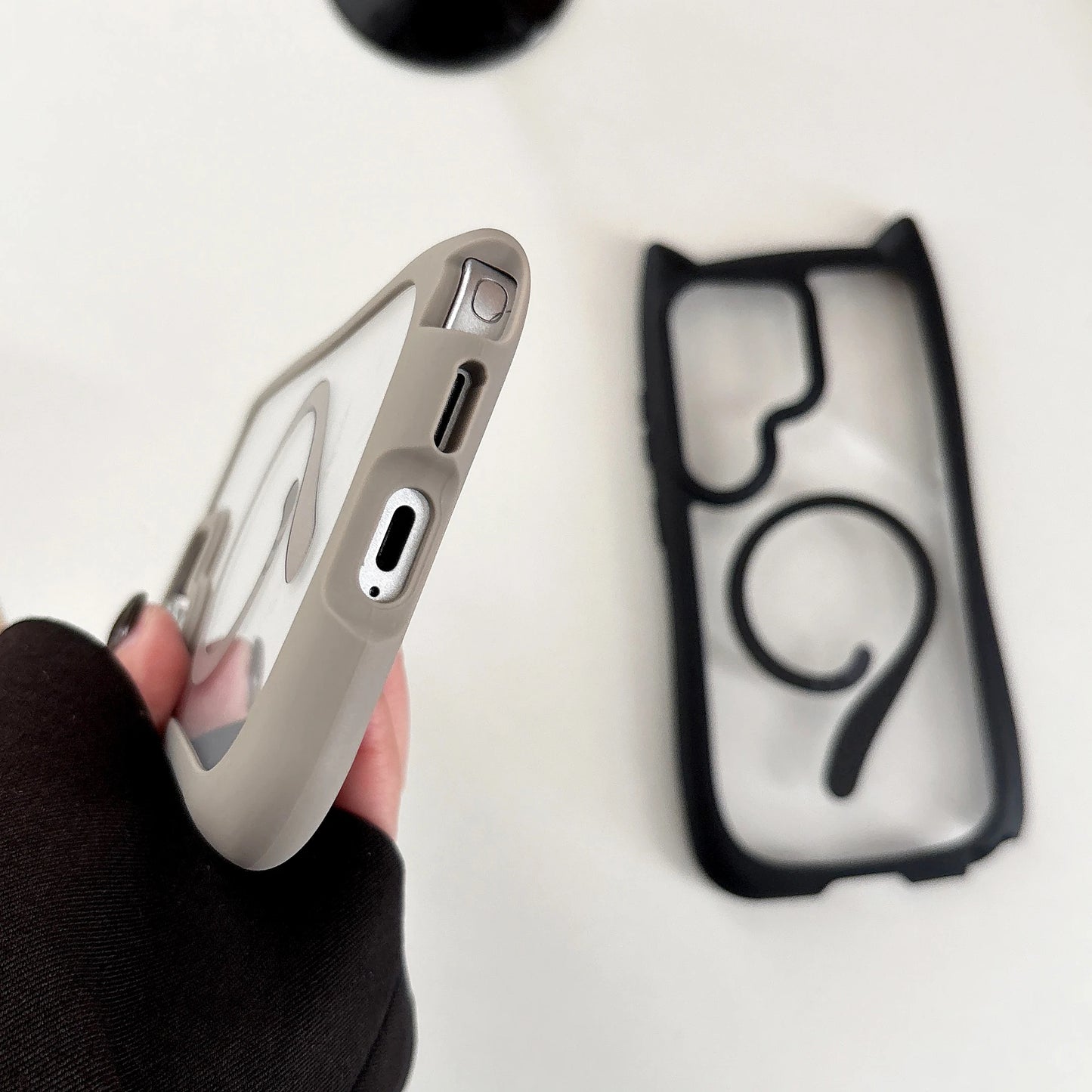 Lovely Cat Ear For Samsung Galaxy S26 Ultra Magnetic Wireless Charging Case For Samsung S26 Plus S25 S24 Transparent Hard Cover