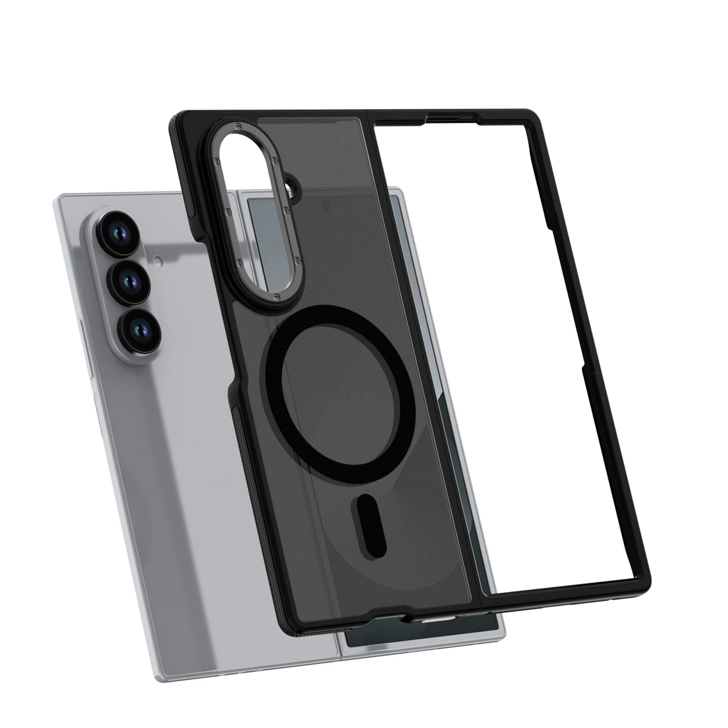For Samsung Galaxy Z Fold 7 6 For Magsafe Case Matte Translucent Hinge Folding Shockproof Magnetic Wireless Charging Cover Funda