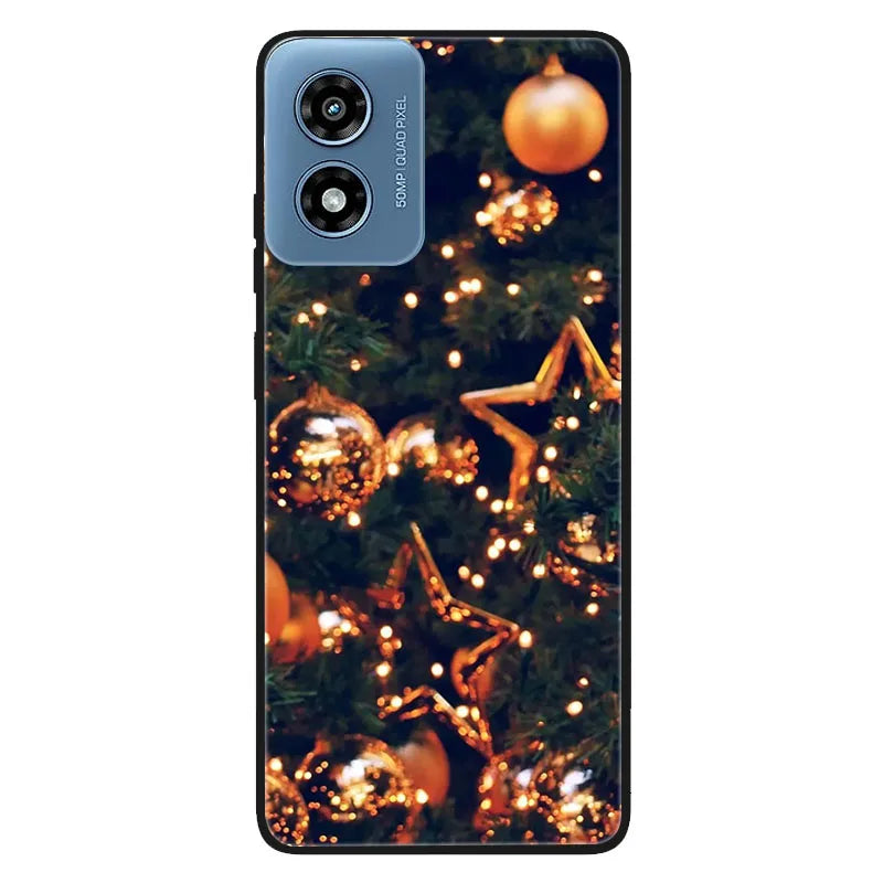 Shockproof Black TPU Case For Motorola Moto G 2025 G Play 2024 G Stylus 5G 2021 Power 2022 Protective Cover Christmas Funda Capa