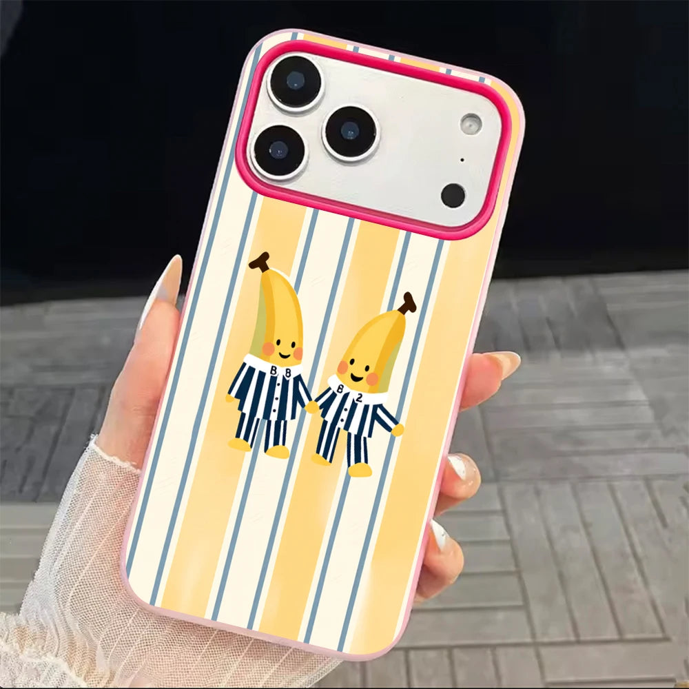 Cute Twin Cartoon Banana Sketch Jelly Phone Case For Samsung Galaxy A57 A56 A55 A54 A37 S26 S25 S24 S23 S22 Ultra Plus FE Clear