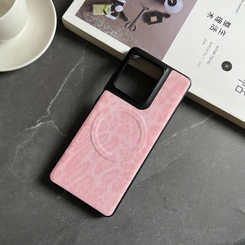 Magnetic Leather Case for Motorola Moto Edge 50 Ultra Fushion Pro G Play Power Stylus 2024 Cover Leopard Floral Mag-safe  Shell