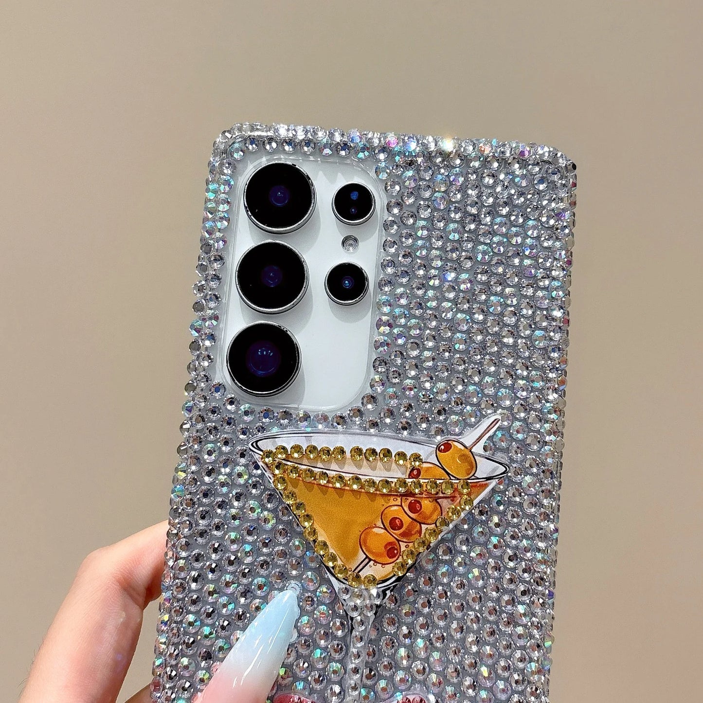 Cute Diamond Wine Glass Case For Samsung Galaxy S26 Ultra Rhinestone Cover For Samsung S25Ultra S24 Plus S23 S22 Ultra Shell