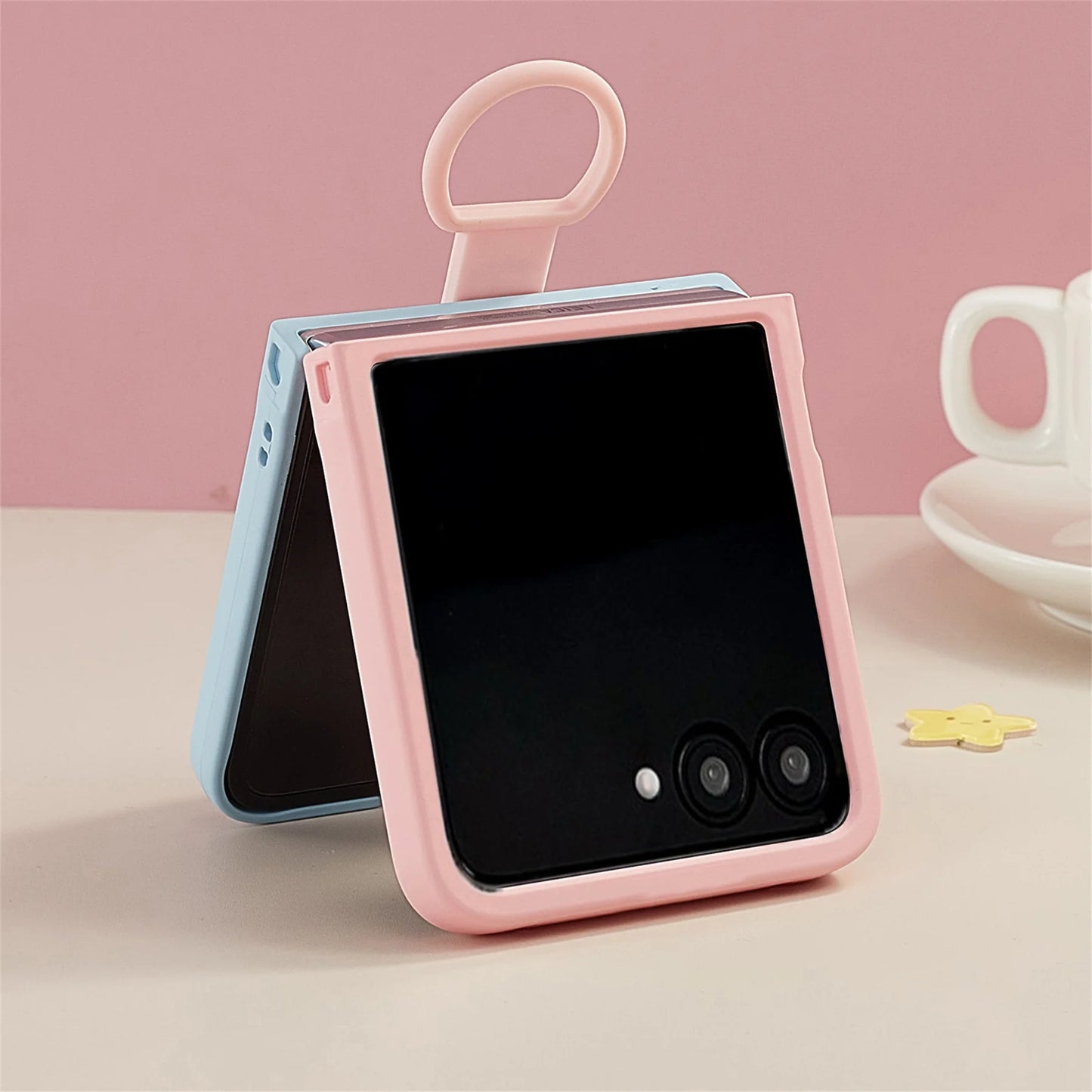 Cute Korean Candy Color Block Magnetic Case with Silicone Ring Animal Bracket for Motorola Razr 60 Ultra Razr 50 Ultra Cover