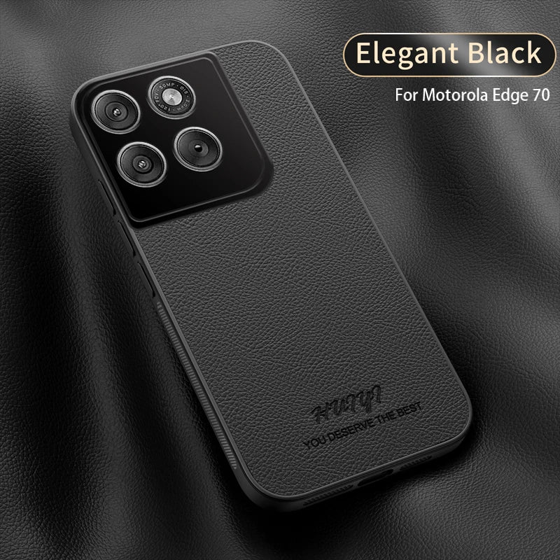 For Motorola Moto Edge 70 X70 Air Case New Business Plain Leather Magnetic PC Anti-drop Cover For MOTO X70 Air Shockproof Funda